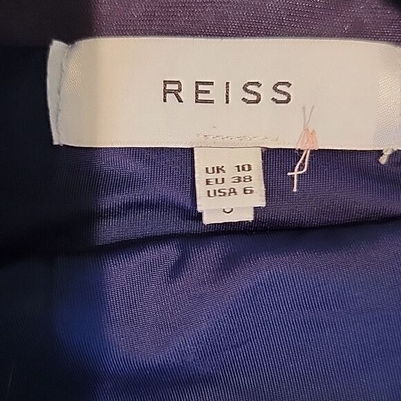 Reiss mesh sleeve Rita dress Indigo blue - Picture 12 of 15